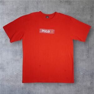 Vintage Polo Sport Ralph Lauren Graphic T-Shirt Red USA Made 2 Sided